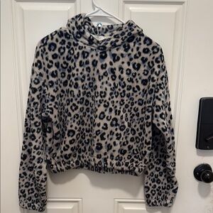 H&M Kids Leopard Print Hoodie - Black and Cream